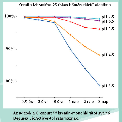 A kreatin kreatinin metabolitt� t�rt�n� leboml�sa k�l�nb�z� savass�g� k�zegben